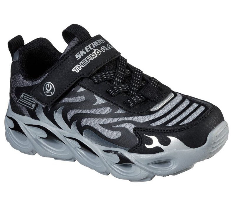 Skechers S Lights: Thermo-Flash - Boys Sneakers Black/Grey [AU-XB4792]